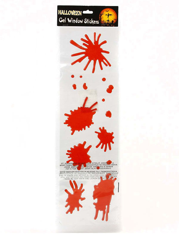 Blutstropfen Fenster-Sticker-Set Halloween-Deko 10-teilig rot 53x15cm