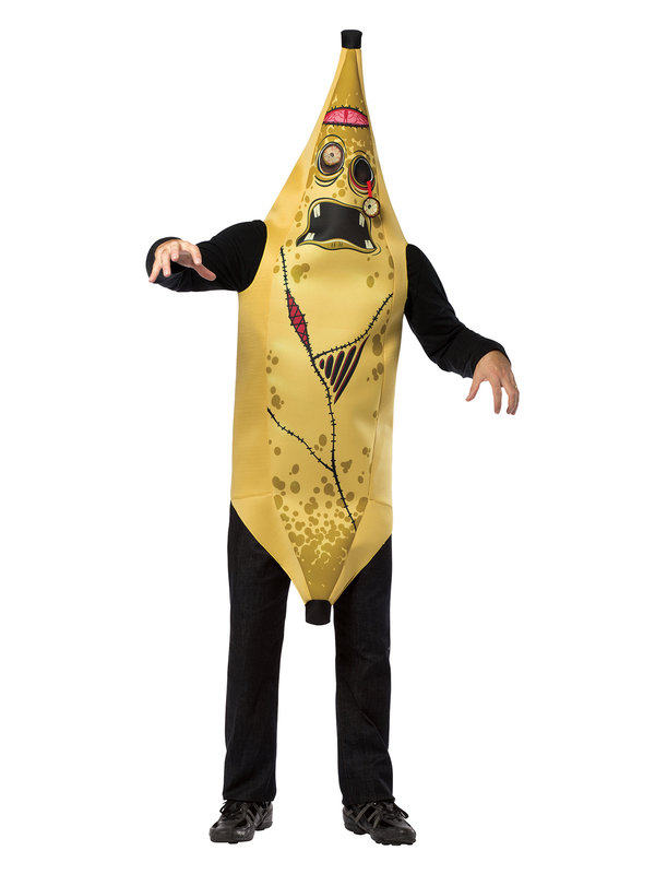 Zombie-Banane Halloween Kostüm gelb-schwarz