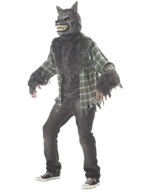 Ani-Motion Werwolf Halloween-Kostüm grau-grün