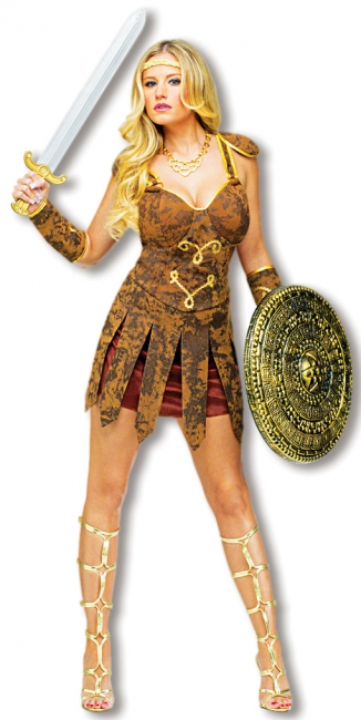 Sexy Gladiatorin Kostüm Braun M/L 38-40