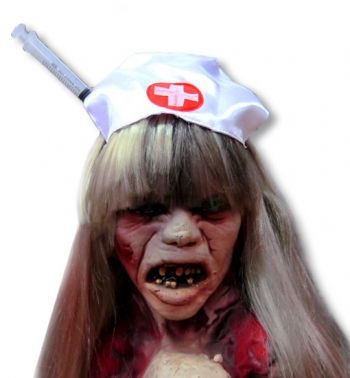Zombie Krankenschwester Hut mit Spritze