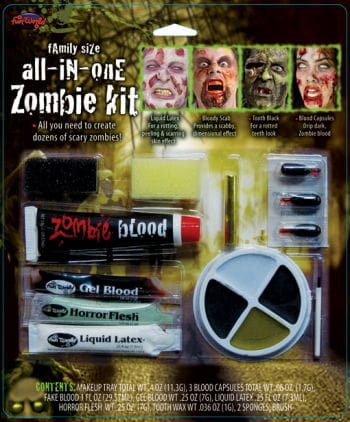 12-teiliges Zombie Schmink Set