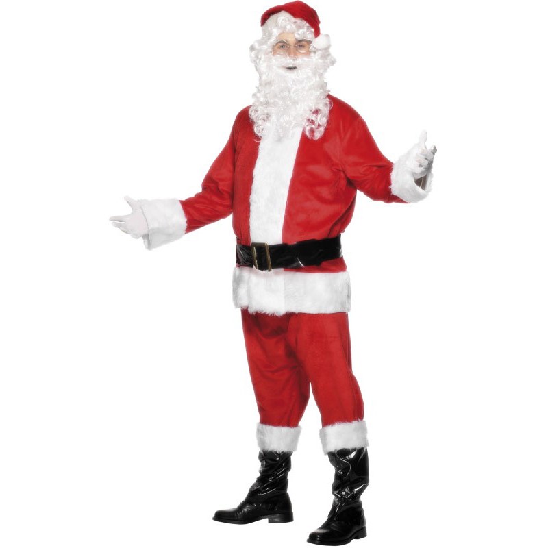 Lieber Weihnachtsmann Kostüm Samt 7-teilig