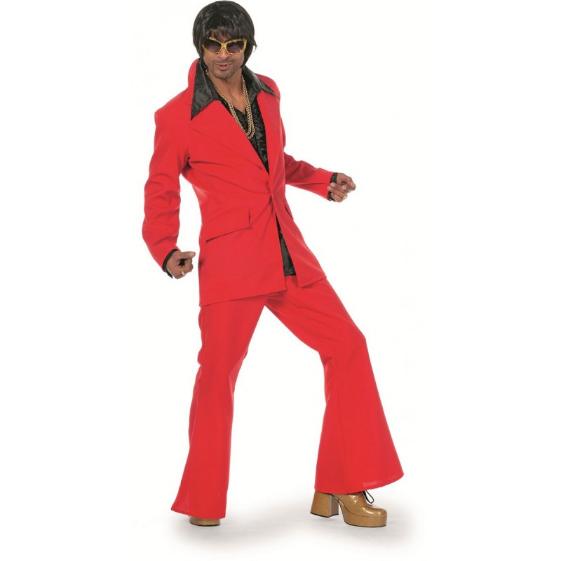 70er Disco Fever Anzug in rot-Herren 52