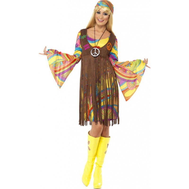 70er Woodstock Hippie Lady Kostüm-M