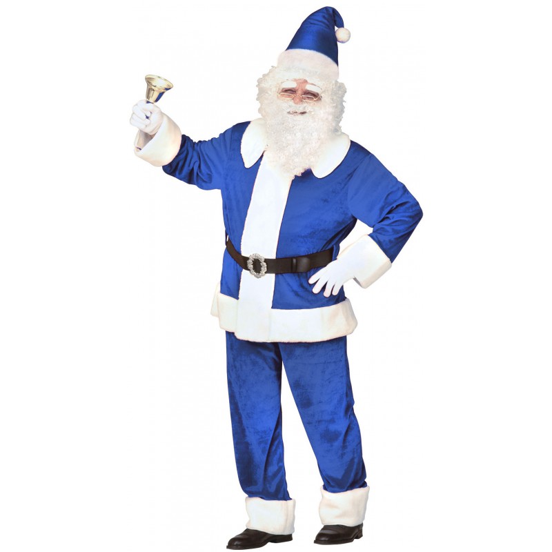 Blauer Weihnachtsmann Deluxe Kostüm 4-teilig-XL