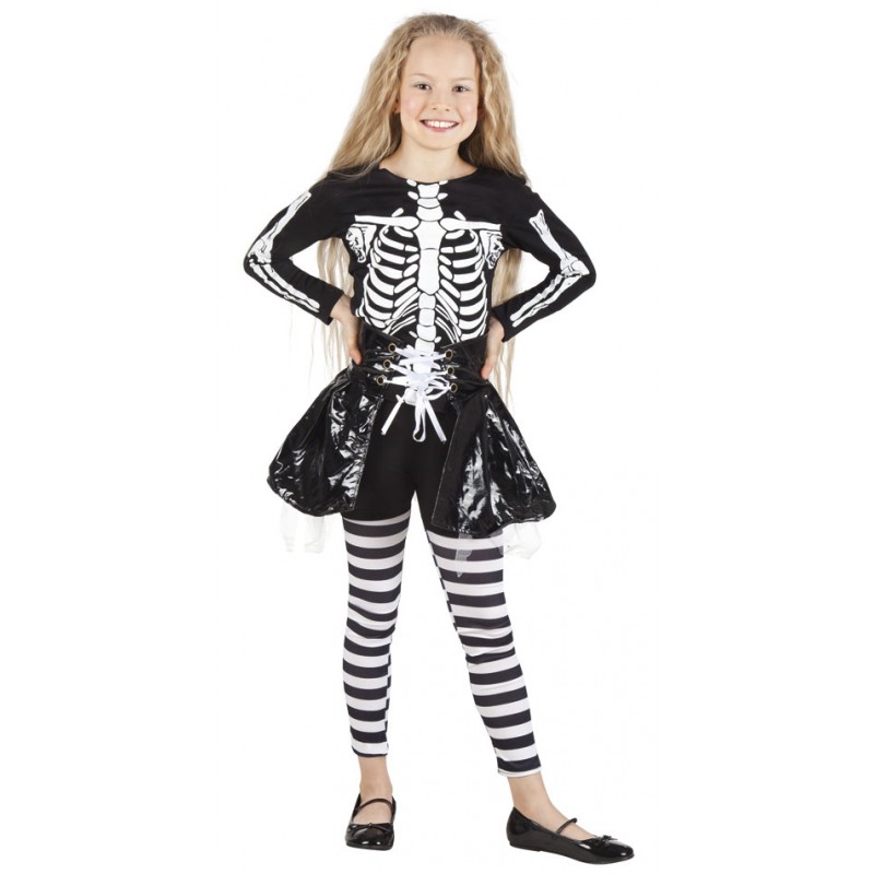 Sweet Skeleton Girl Halloween Kinderkostüm-Kinder 4-6