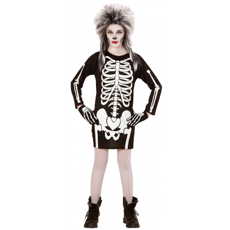 Skelett Halloween Kinderkostüm-Kinder 140