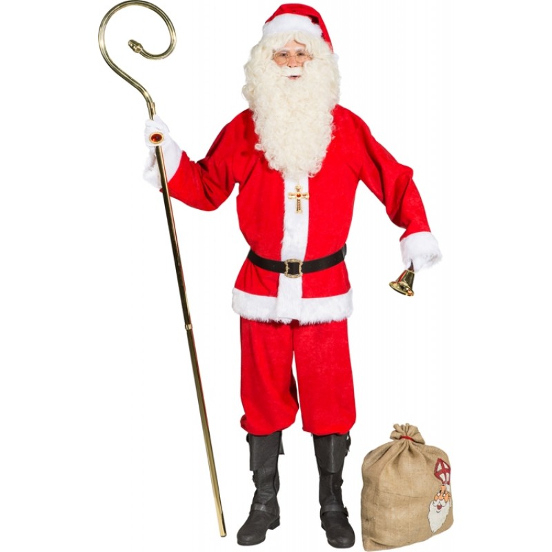 Santa Weihnachtsmann Kostüm 9-teilig-Herren 56/58