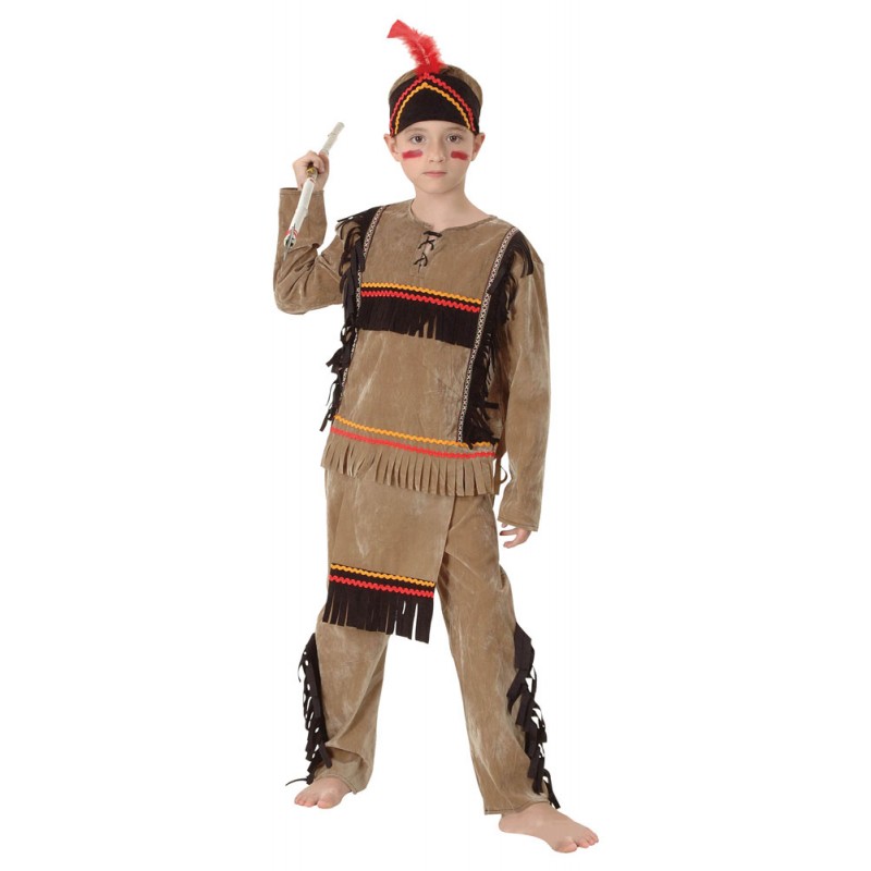Indianer rote Feder Kinderkostüm-L