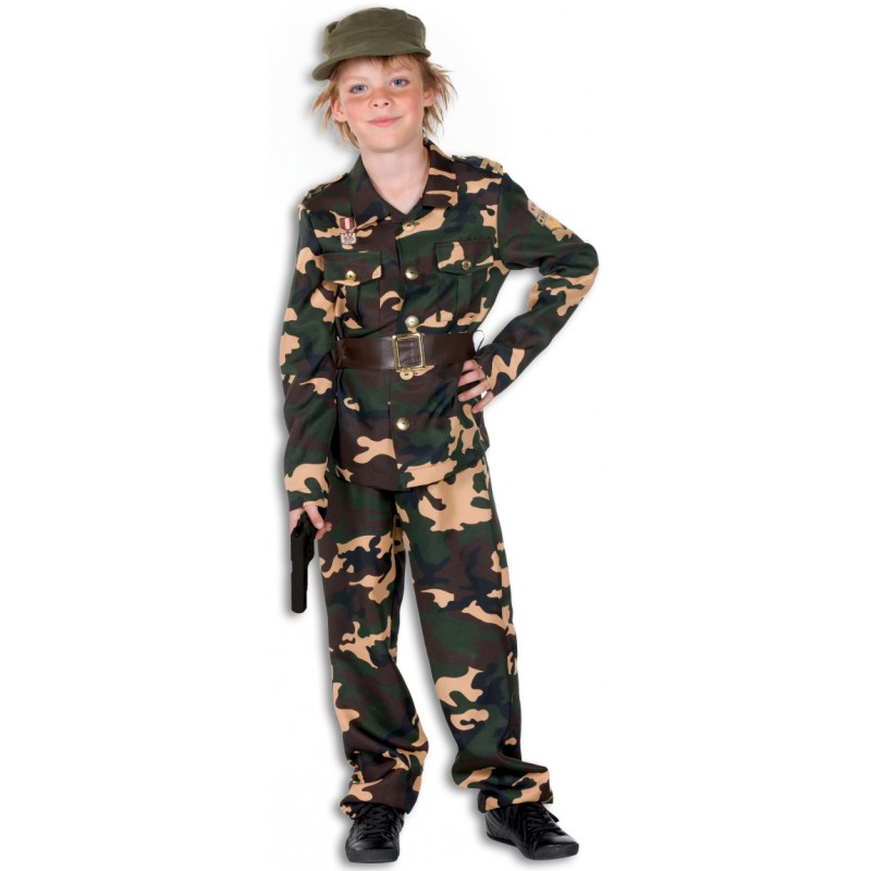 Army Boy Soldat Kinderkostüm Deluxe-Kinder 152