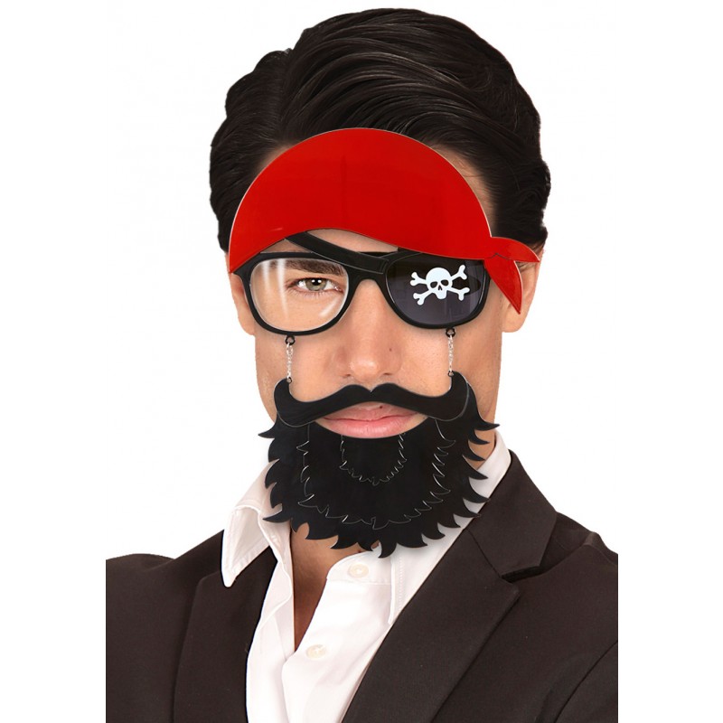 Lustige Piraten Brille mit Bart