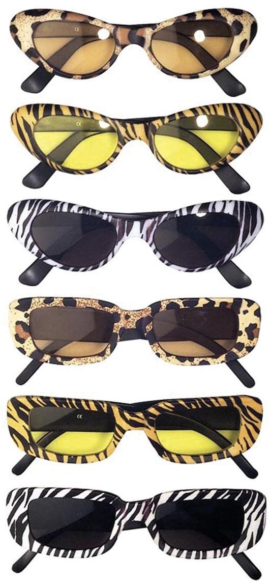 Trendige 70er Jahre Brille 3-Styles-rechteckform-Leopard
