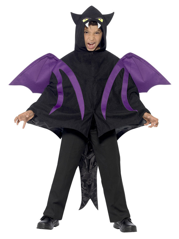 Vampir-Fledermaus Halloween-Kinderkostüm schwarz-lila