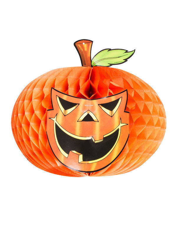 Kürbis Wabe Halloween Party-Deko orange 30cm