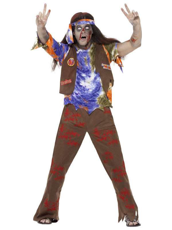 60er Zombie Hippie Halloween Kostüm bunt