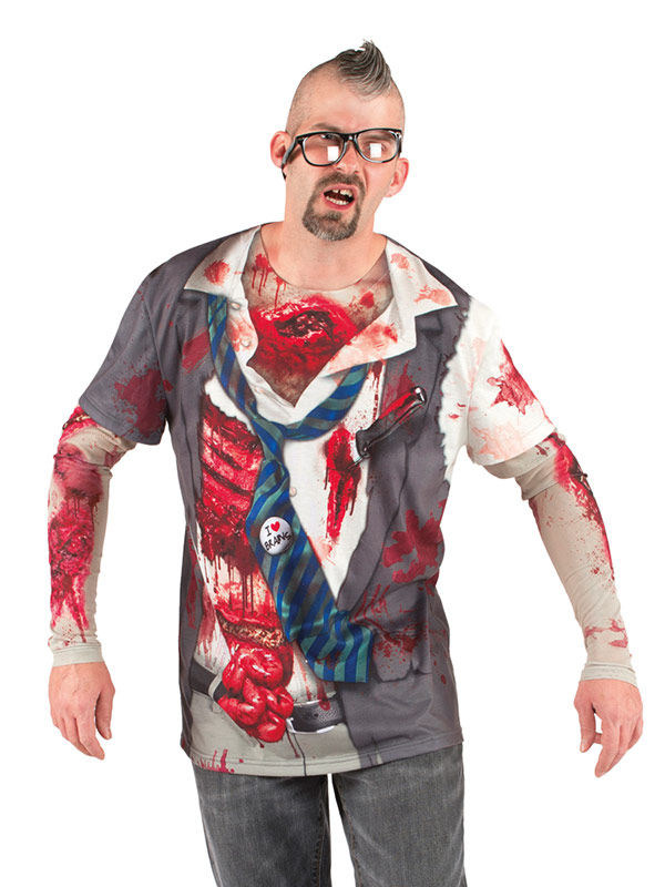 Gruseliger Zombie Halloween T-Shirt bunt