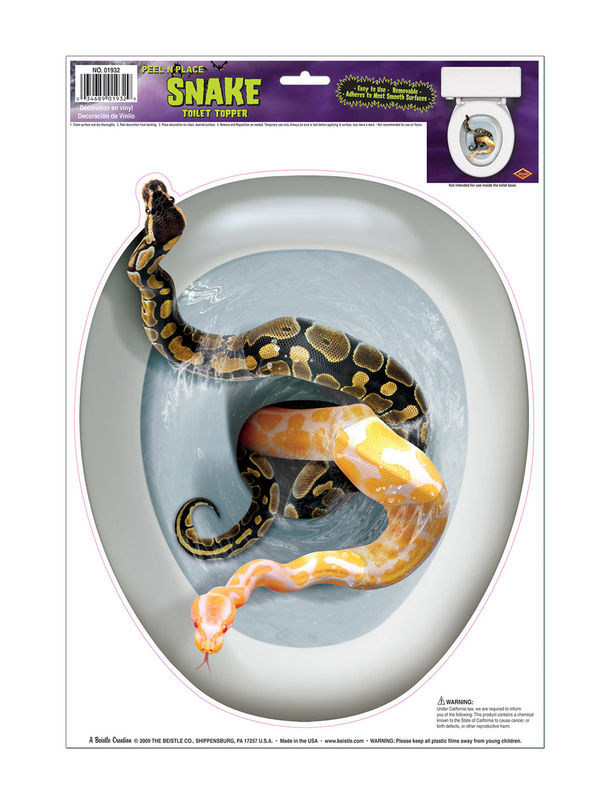 Schaurige Schlange Halloween Toiletten-Sticker bunt 30x43cm