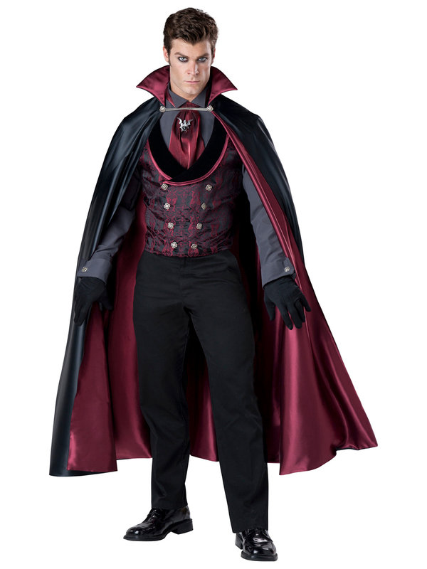 Eleganter Dracula Deluxe Kostüm Vampir schwarz-bordeaux