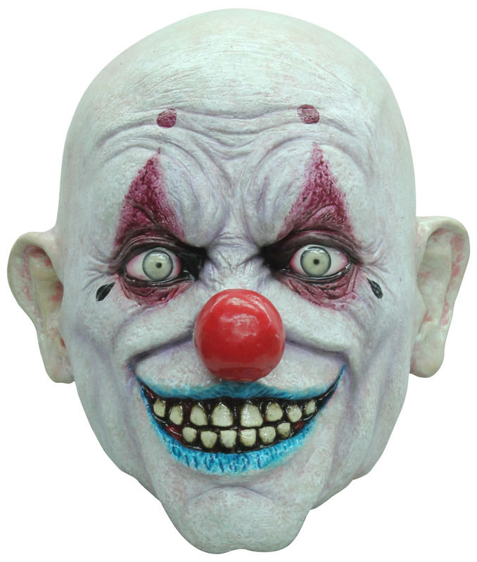 Glatzköpfige Clowns-Maske für Erwachsene bunt