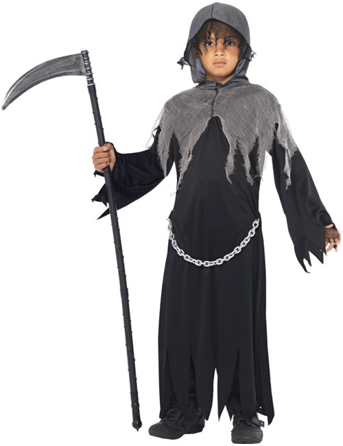 Grim Reaper Tod Halloween Kinderkostüm schwarz-grau