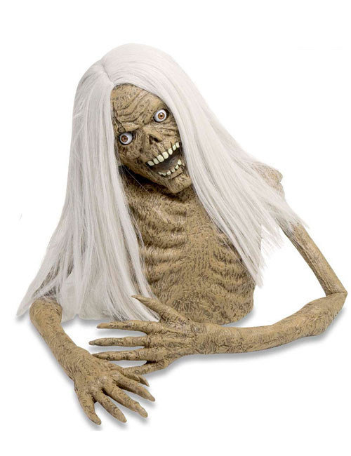 Verrotteter Zombie-Torso Halloween-Dekofigur beige-weiss 100cm