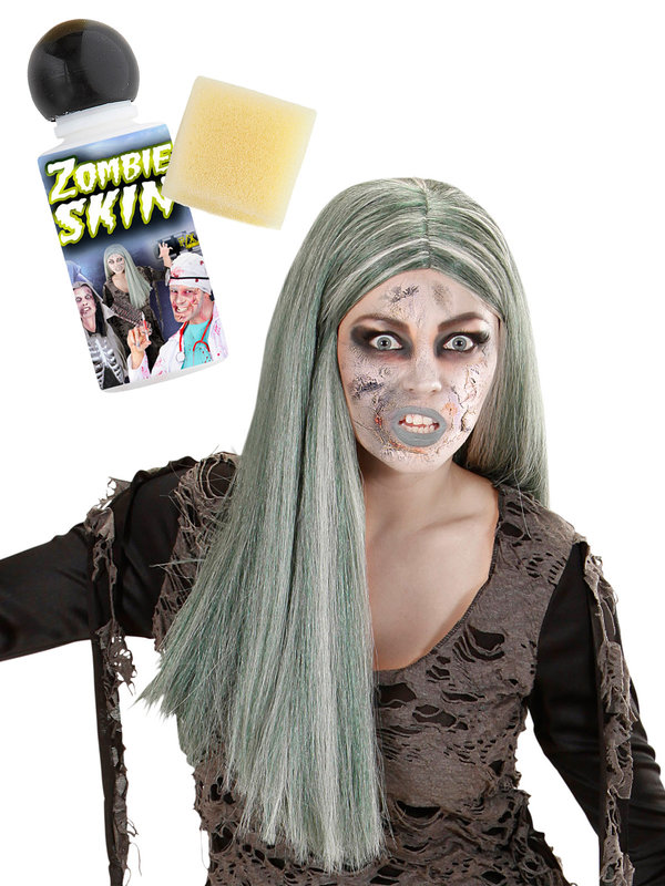 Zombie Haut Halloween Make-Up mit Schwamm haut