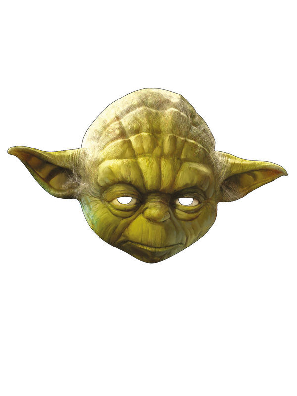 Star Wars Pappmaske Partymaske Yoda Lizenzware grün-braun