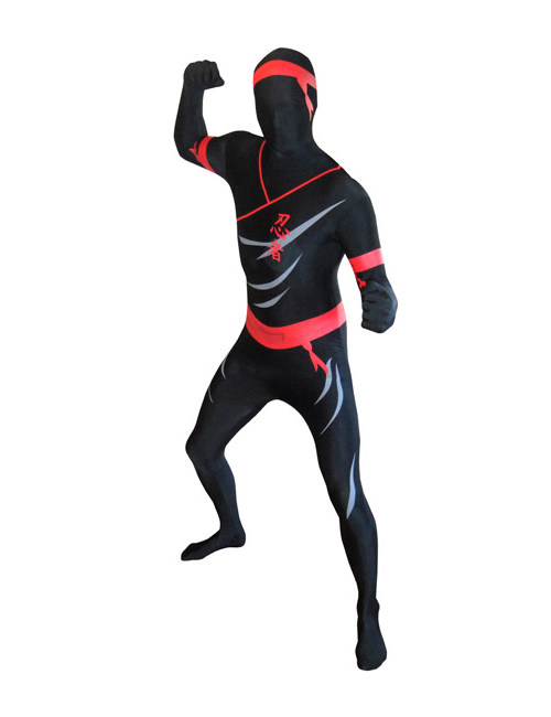 Morphsuit Ninja Ganzkörperanzug schwarz-rot