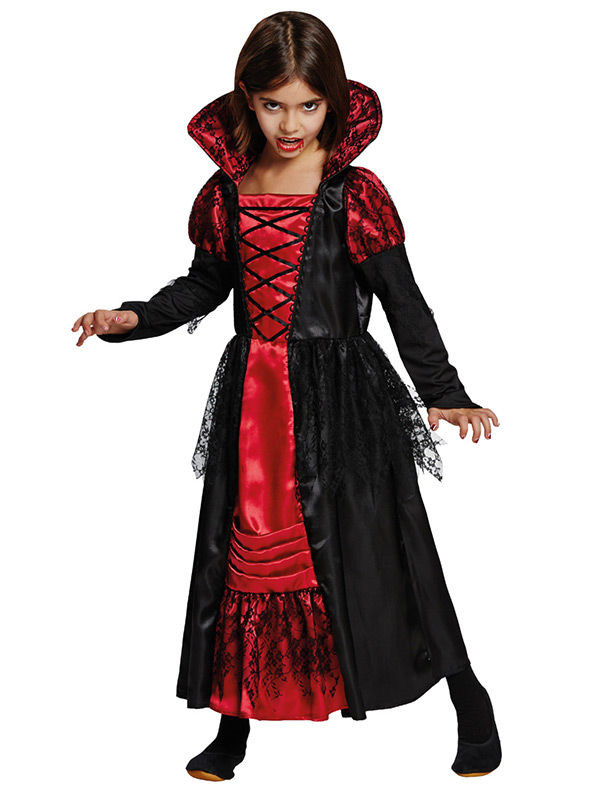 Vampir-Prinzessin Halloween-Kinderkostüm schwarz-rot