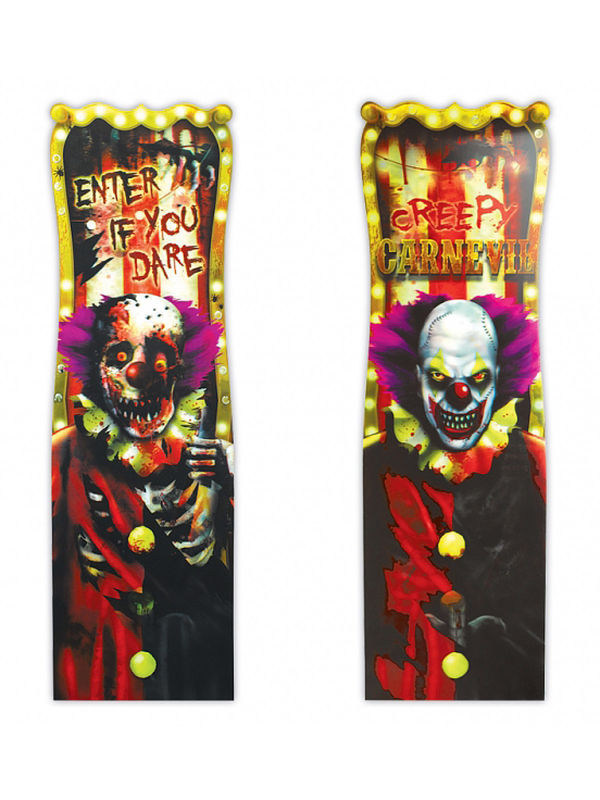 Horror-Clown Hologramm Halloween Party-Deko bunt 94x30cm