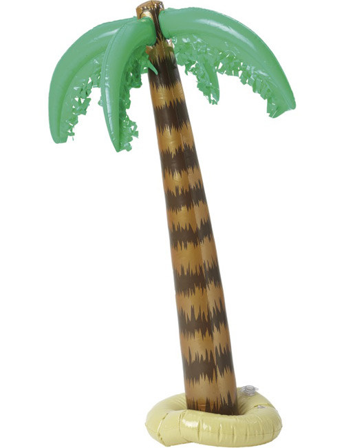 Aufblasbare Palme Sommerparty-Deko braun-grün 91cm