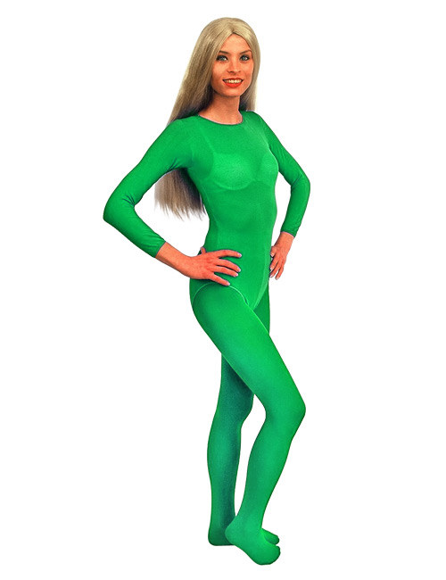 Elastischer Langarm-Body Kostümzubehör grün