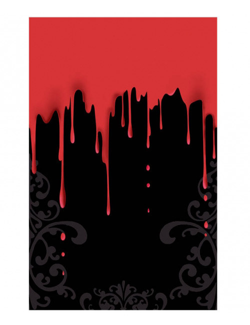 Blutige Tischdecke Halloween-Deko schwarz-rot 54x102cm