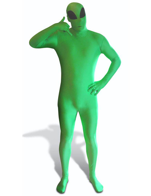 Morphsuit Alien Kostüm grün-schwarz