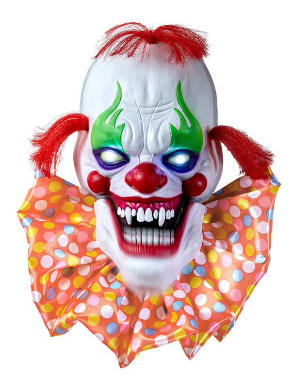 Halloween-Dekoration Gruseliger Clown mit Licht- und Soundeffekten 58 cm