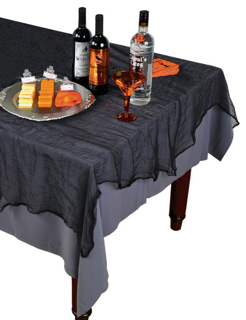 Grusel-Tischdecke Halloween-Deko-Tuch schwarz 210x150cm