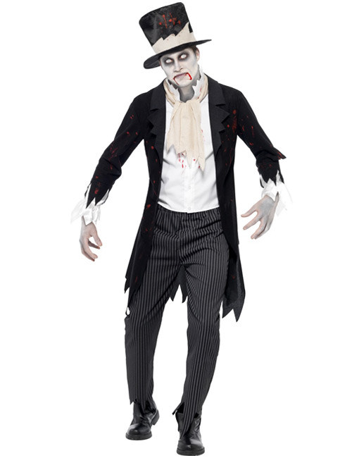 Zombie Bräutigam Halloween Kostüm schwarz-weiss