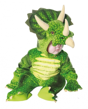 Dreihorn Dino Kinderkostüm Grün L