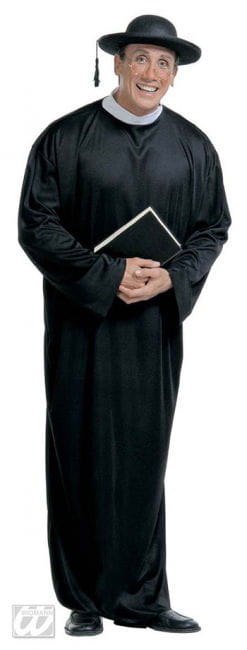 Priester Monsignore Kostüm schwarz Gr. L