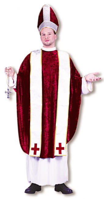 Bischof Kostüm Weiss-Rot