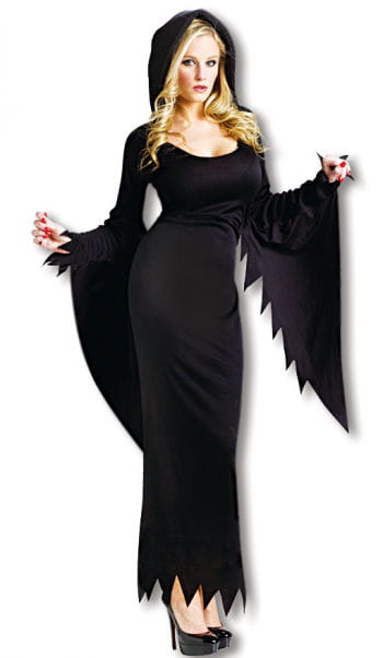 Schwarzes Kostüm Kleid mit Kapuze M/L 38-40