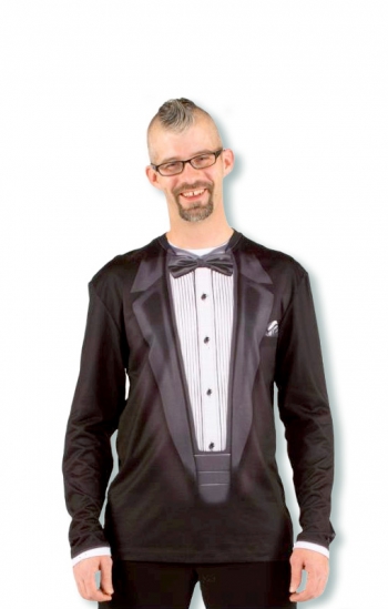Gentleman Shirt mit Anzug Aufdruck