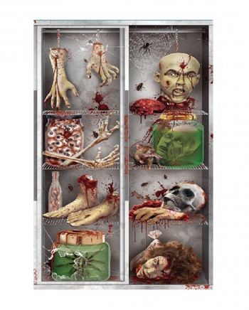 Körperteile im Kühlschrank - Halloween Türfolie