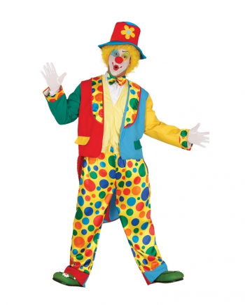 Buntes Clown Kostüm mit Frack & Hut