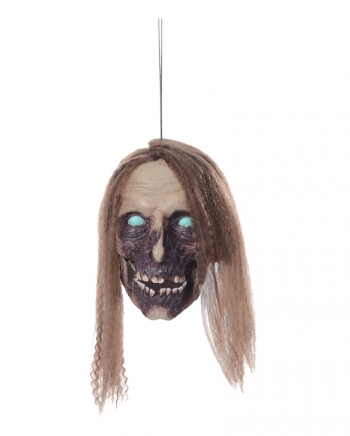 Verwesender & sprechender Zombie-Schädel mit Haaren