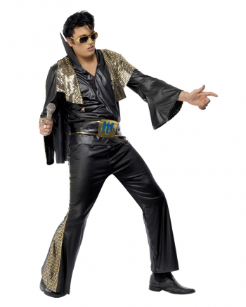 Elvis Kostüm Schwarz/Gold