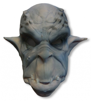 Ork Maske Schaumlatex blau-grau