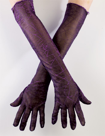 Spinnweben Handschuh lila