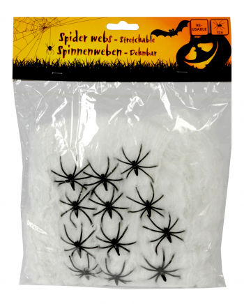 Künstliches Spinnennetz mit 12 Spinnen